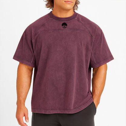 Men's Paneled Acid-Washed T-shirt