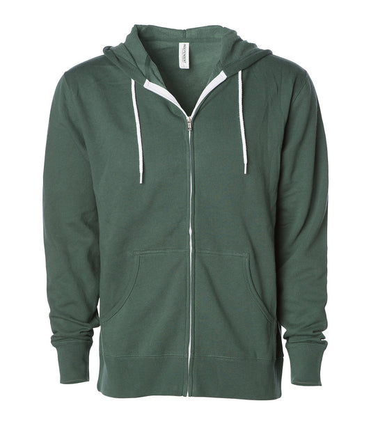 Unisex Hoodie with White Zipper