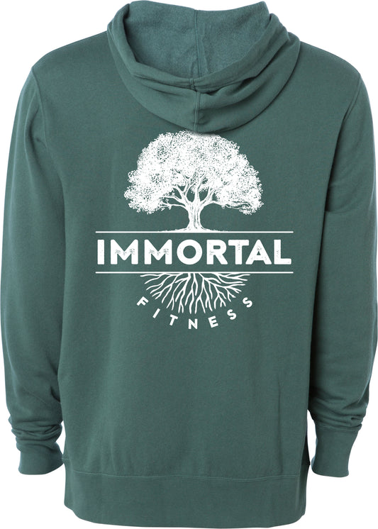 Unisex Hoodie with White Zipper